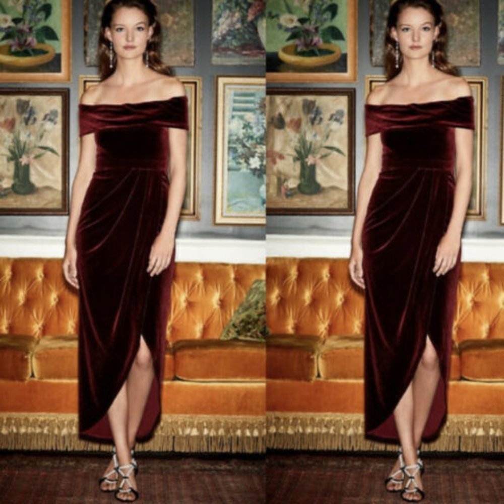 BHLDN Edison Velvet Dress sz 6- perfect wedding guest dress